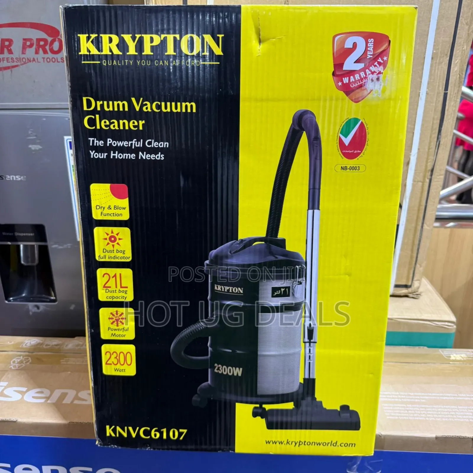 Krypton 21 Litres Dry Vacuum Cleaner-black