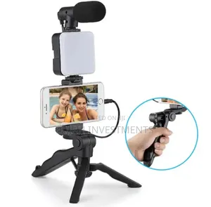 Mini Tripod Stand, Led Light Phone Holder Clip