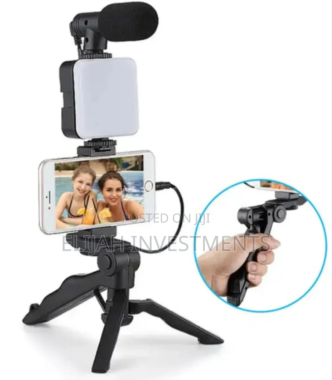 Mini Tripod Stand, Led Light Phone Holder Clip