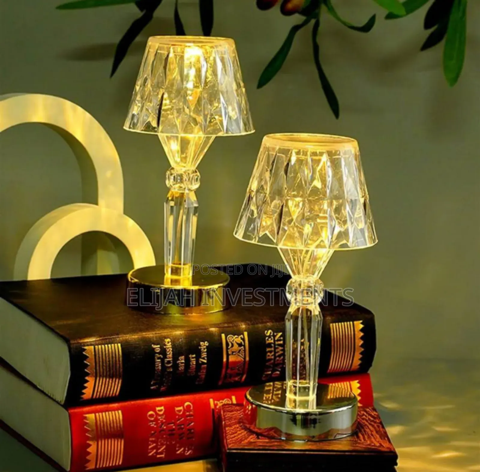 2pcs Mini Acrylic Led Desk Lamps,