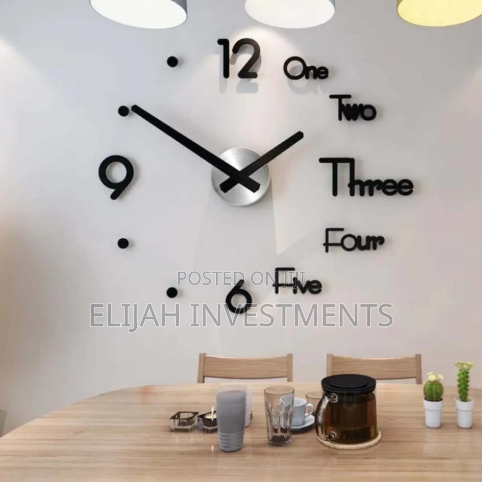 Modern Design W Wall Mounted Clock Large