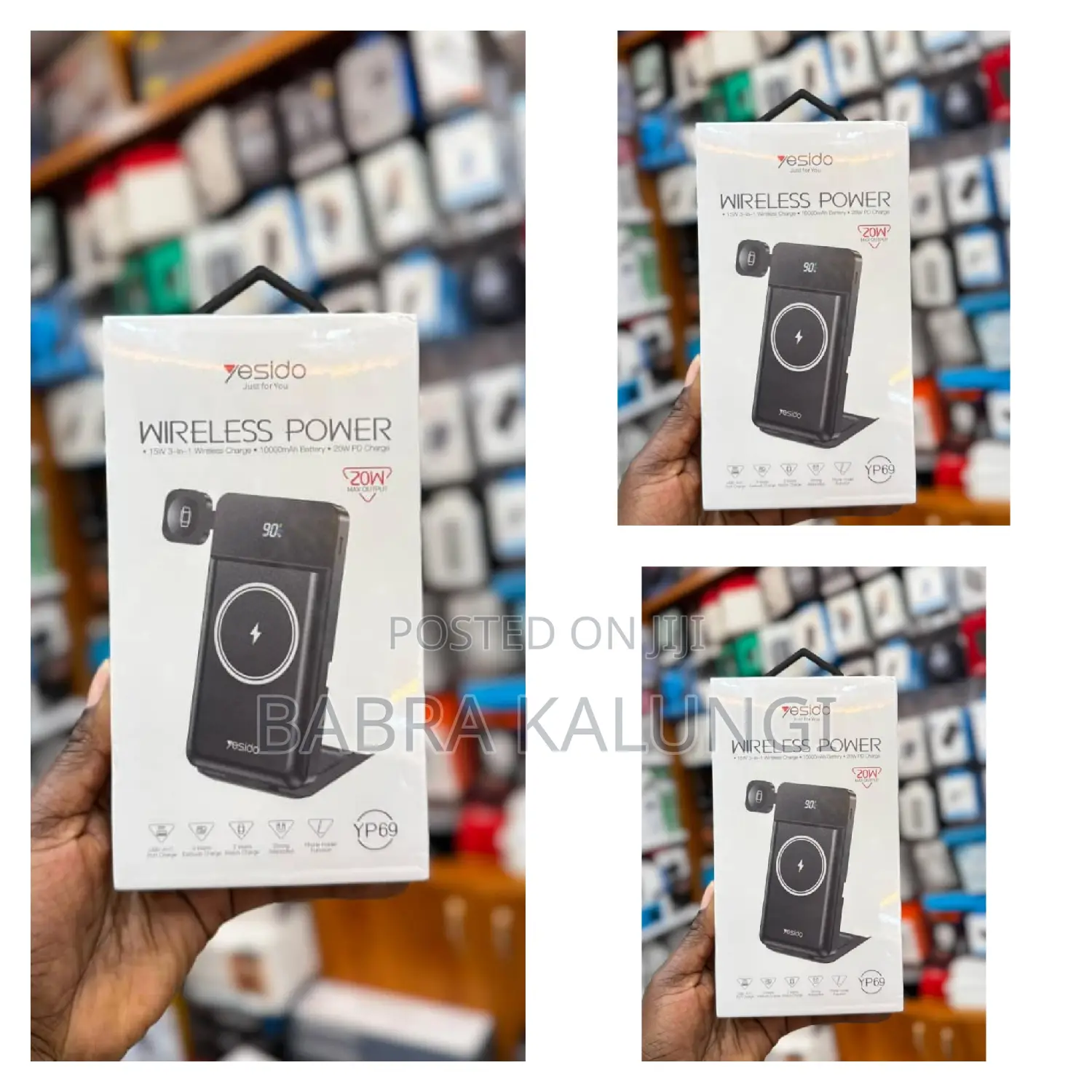 Yesido Wireless Power 10,000mah 15w 3 in 1