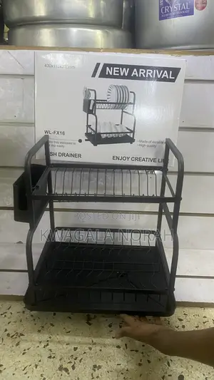 A 2 Tier Kitchen Dish Drainer and Drying Rack