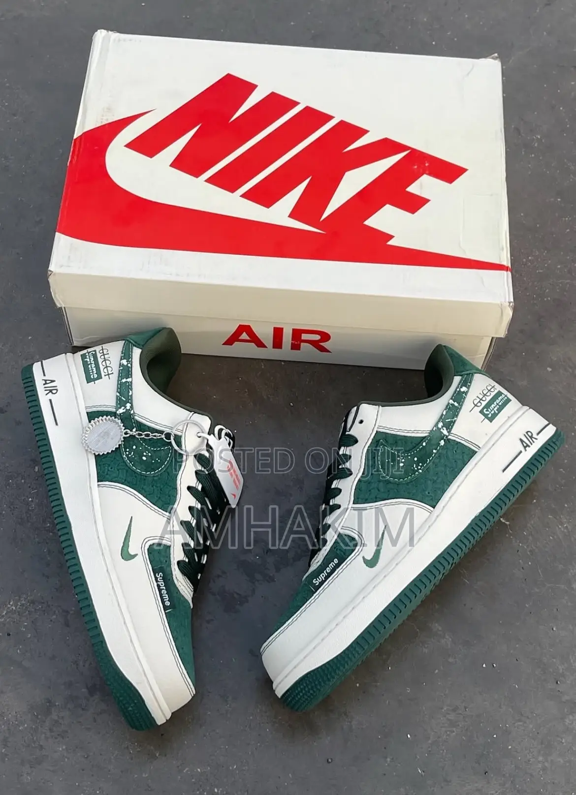 Classic Nike Air Force 1 White,Green X Gucci In Stock
