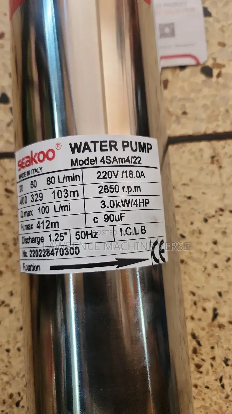 Submersible Water Pump 412m Head