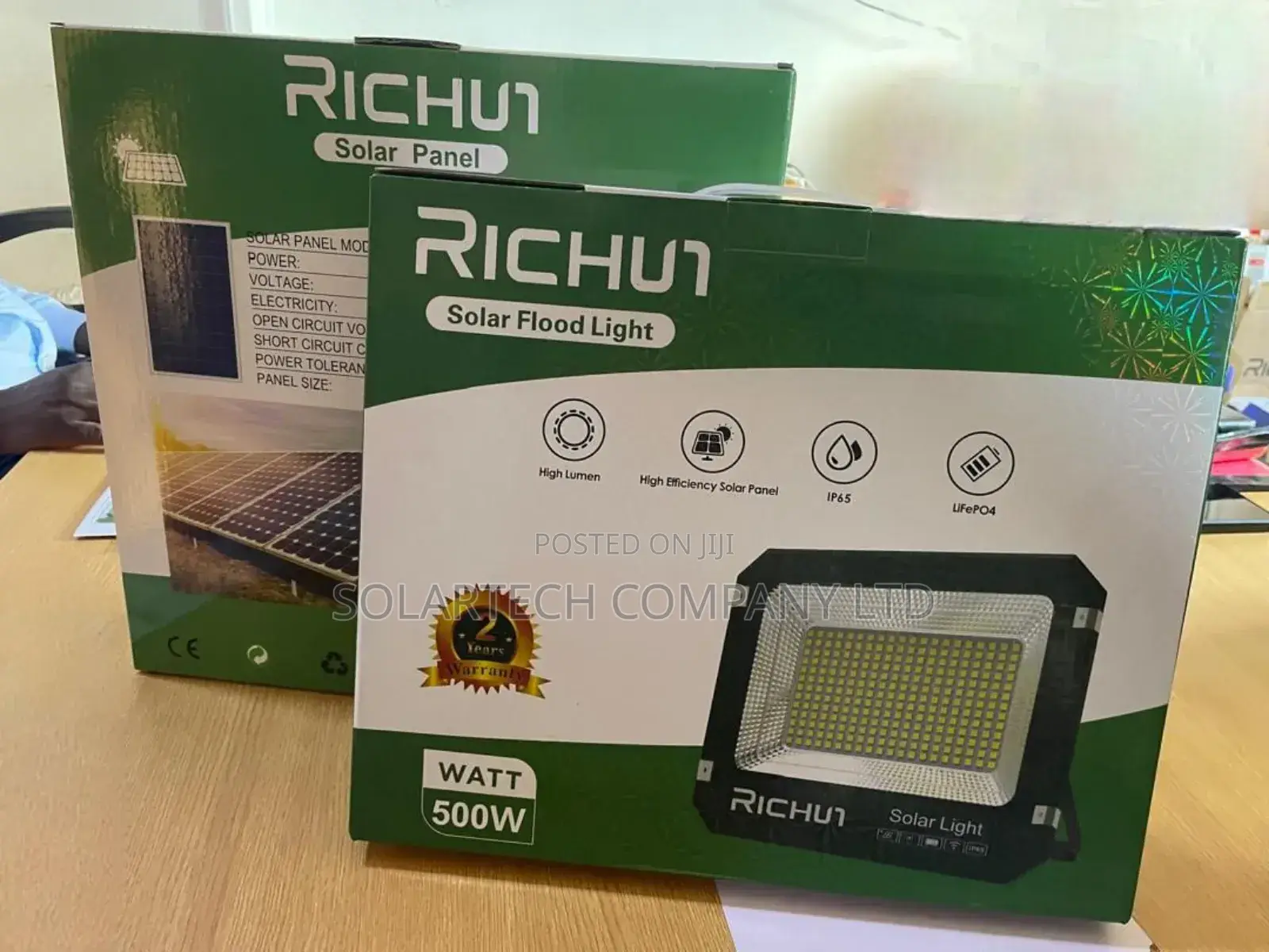 500w Original Richur Led Solar Flood Lights/ Inbuilt Battery