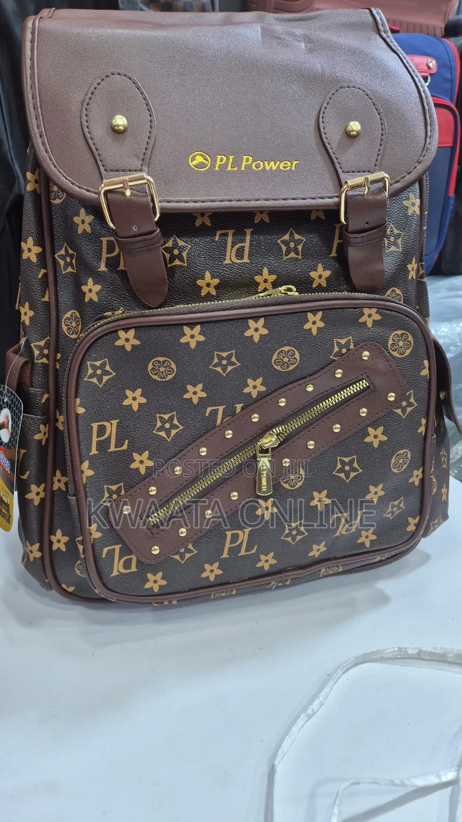 Leather Laptop Backpack College Bookbag for Work /Travel