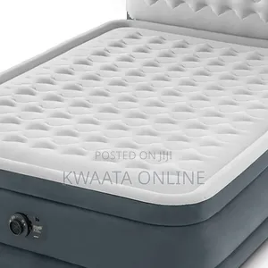 Intex Dura Beam Air Bed Mattress Fiber Ultra Plush Headboard