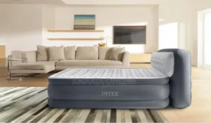 Intex Dura Beam Air Bed Mattress Fiber Ultra Plush Headboard