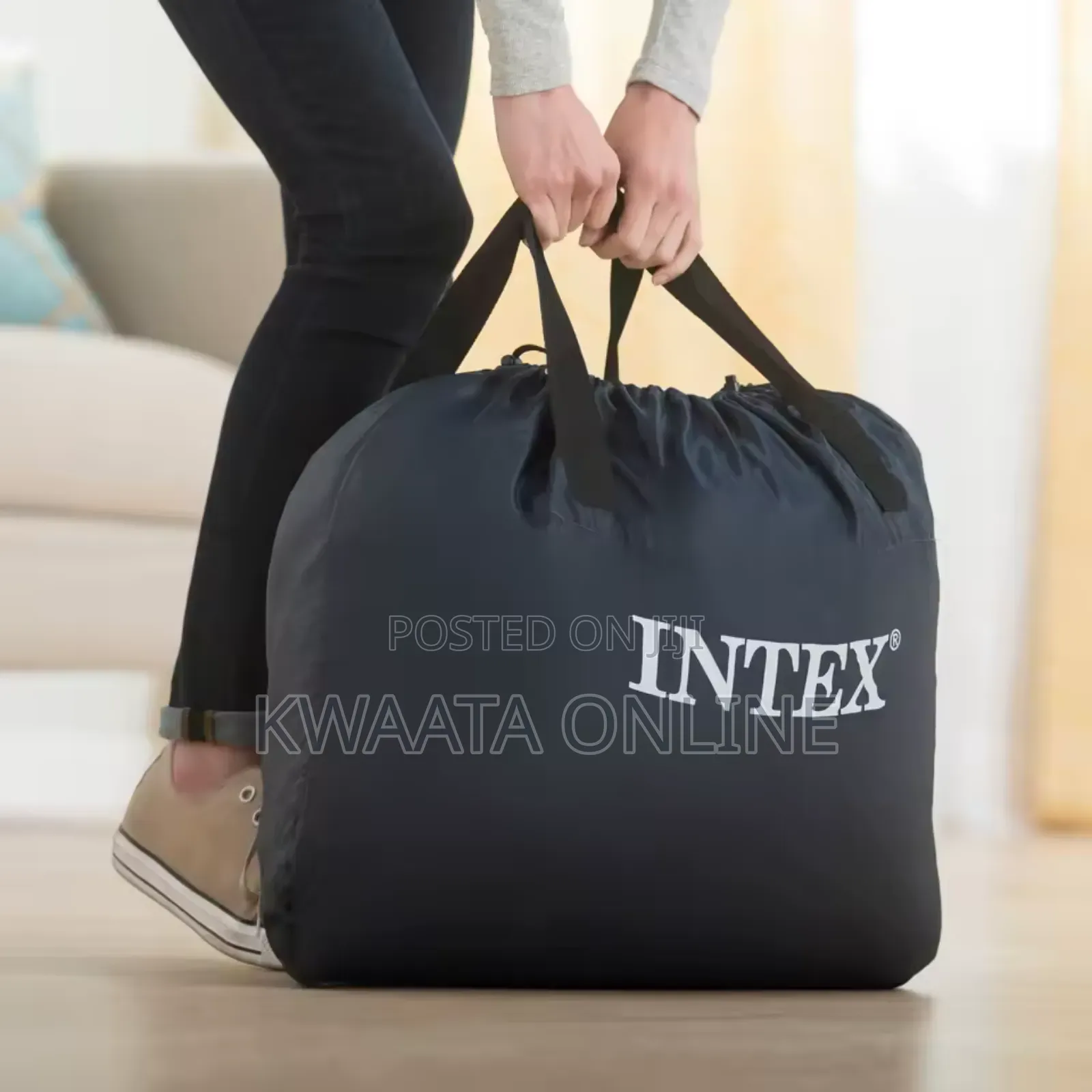Intex Dura Beam Air Bed Mattress Fiber Ultra Plush Headboard