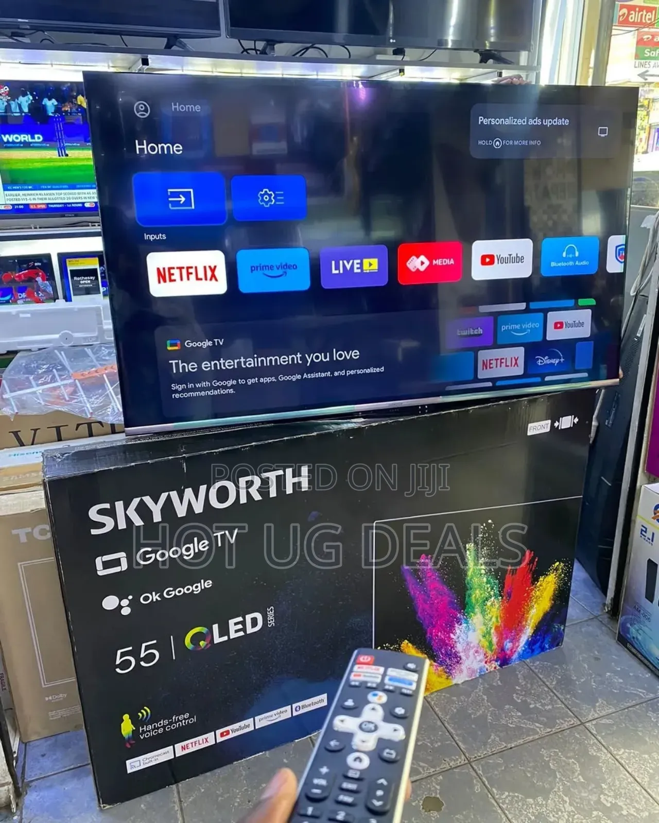 Skyworth 55 Inch Qled 4k Smart Google Tv  Chromecast- Black