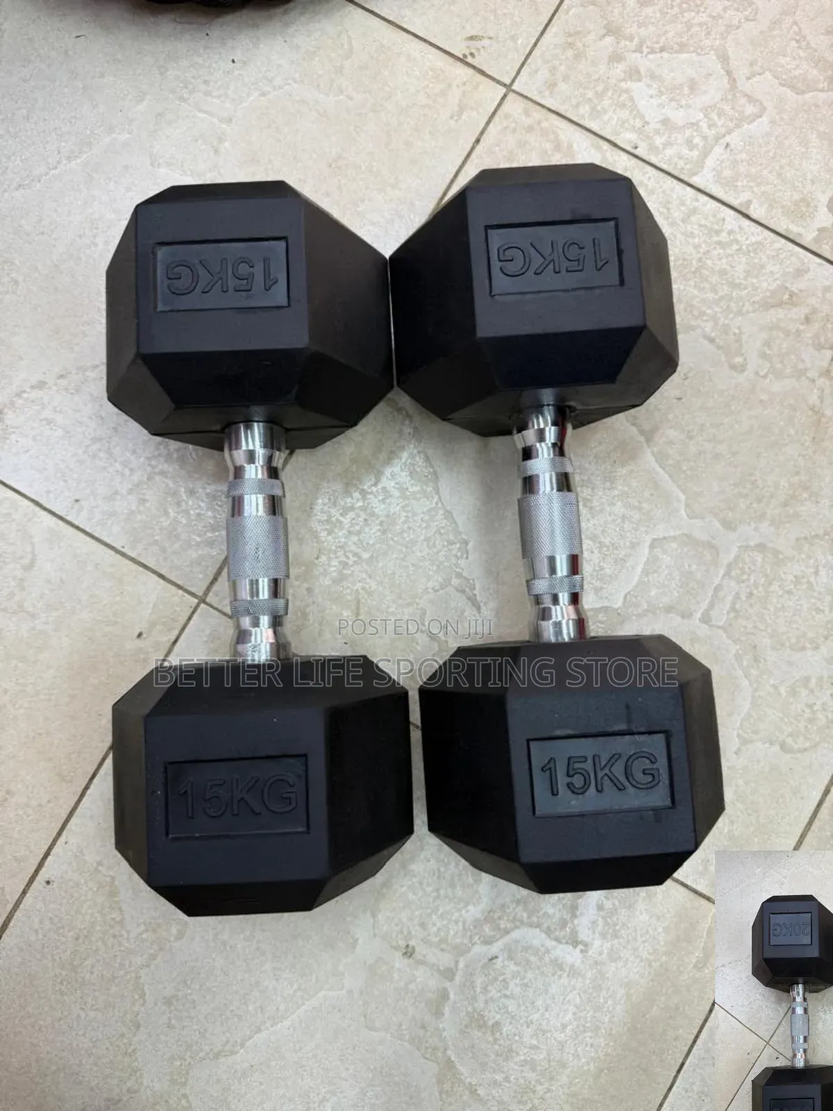 Dumbbells 15 Kg Pair (2 Pcs) Hexagonal