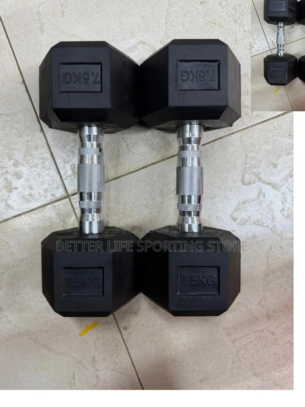 Dumbbells 7.5 KGSS Pair Hexagonal Type (2 Pcs)