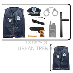 Blue Kids Eight Piece Patrol Police Costume Set