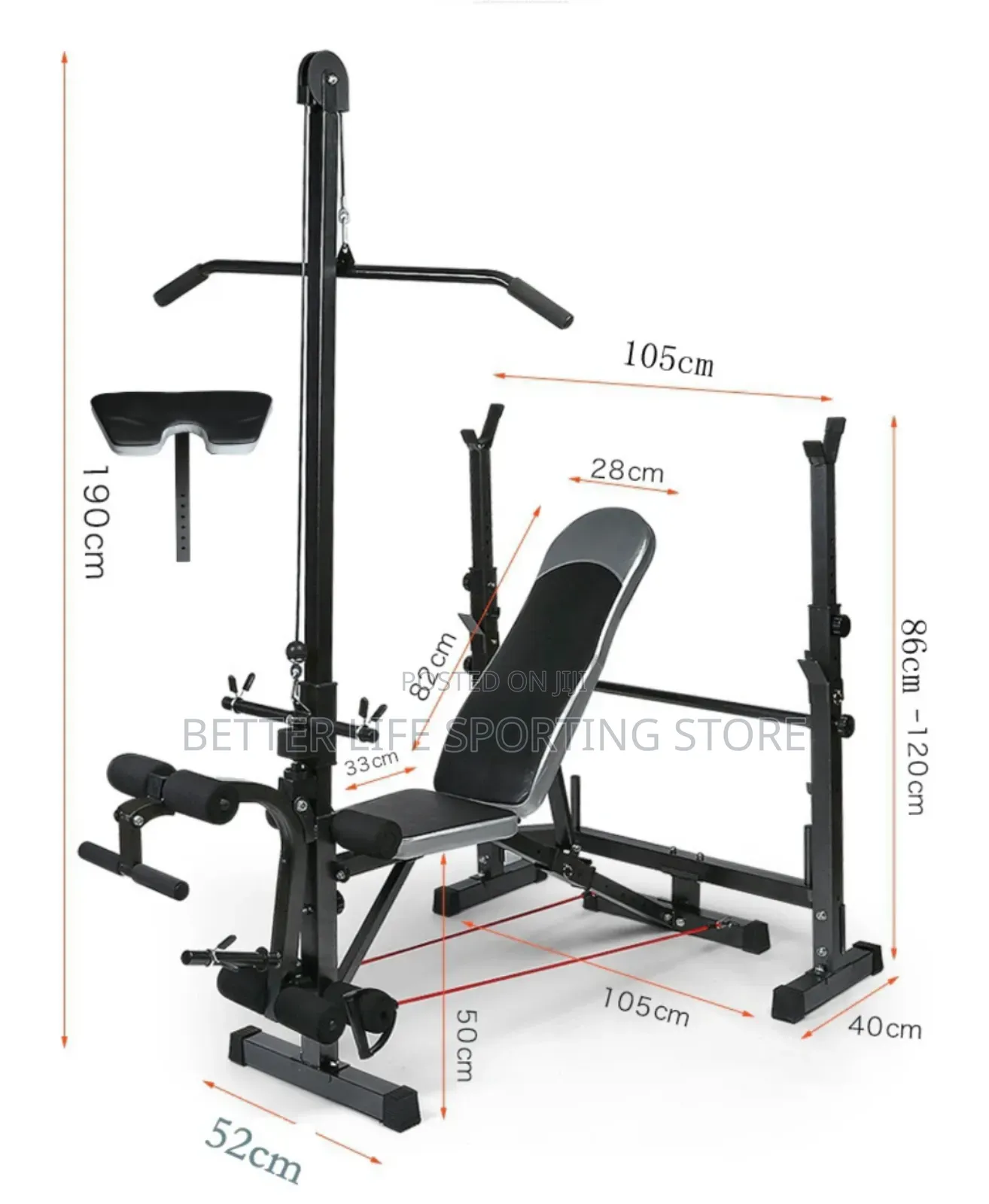 Weight Lifting Bench/ Multifunctional With Pulley