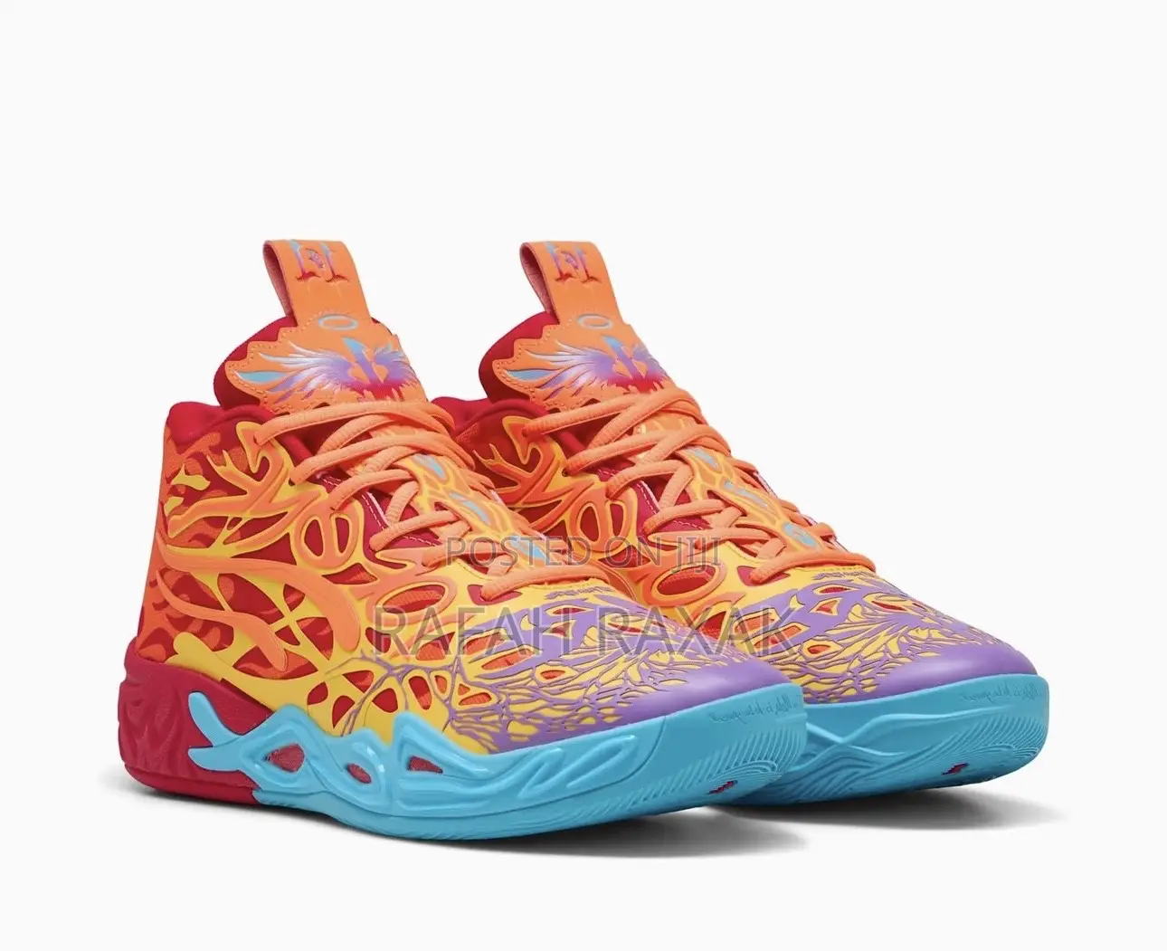 Men’S Orange/Blue Puma Lamelo Basketball Sneakers