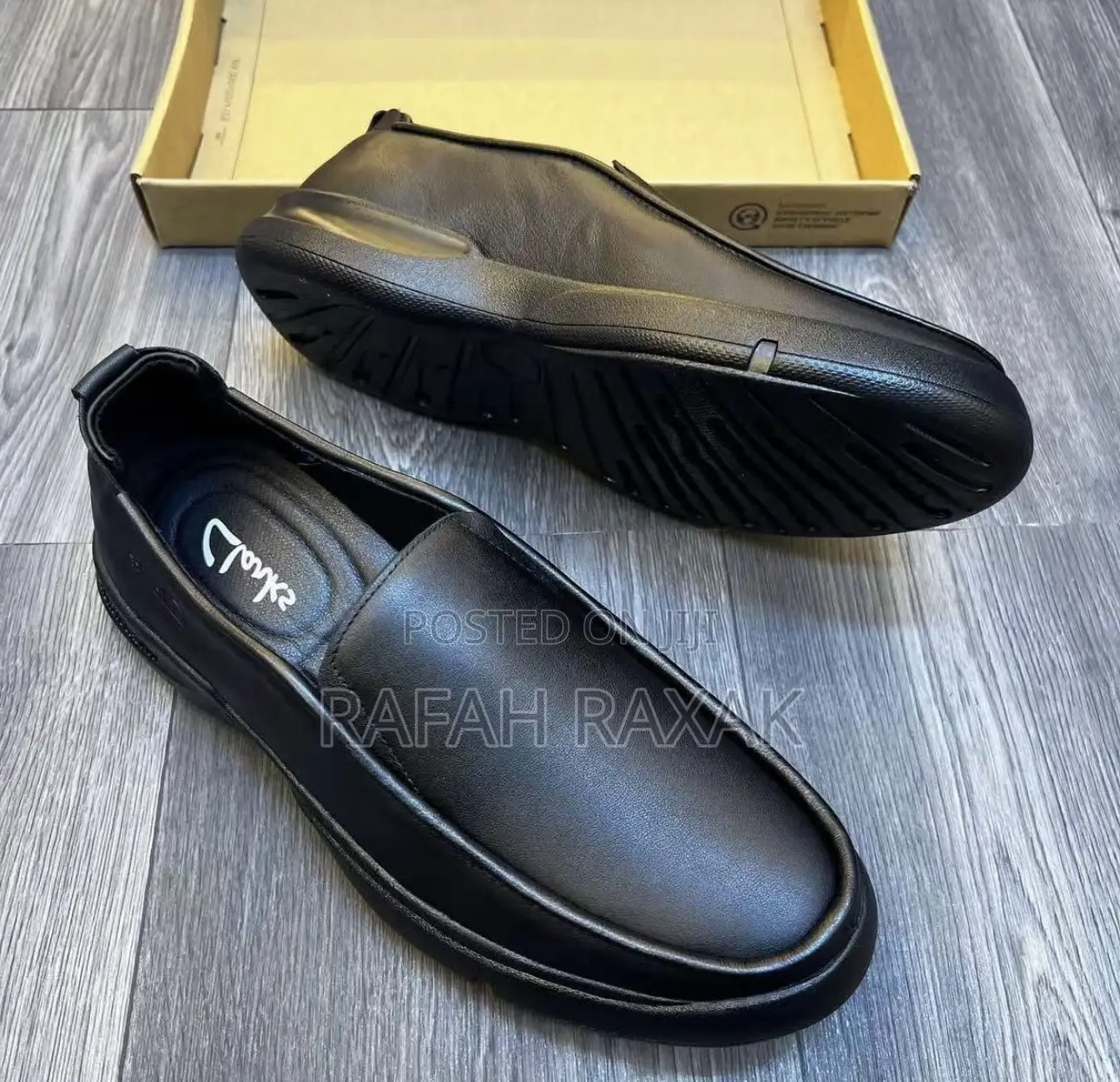 Original Men’S Black Clarks Casual Premium Leather Low Shoes