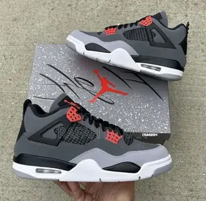 Nike Air Jordan 4 Retro Mid Infrared Cement Grey Sneakers