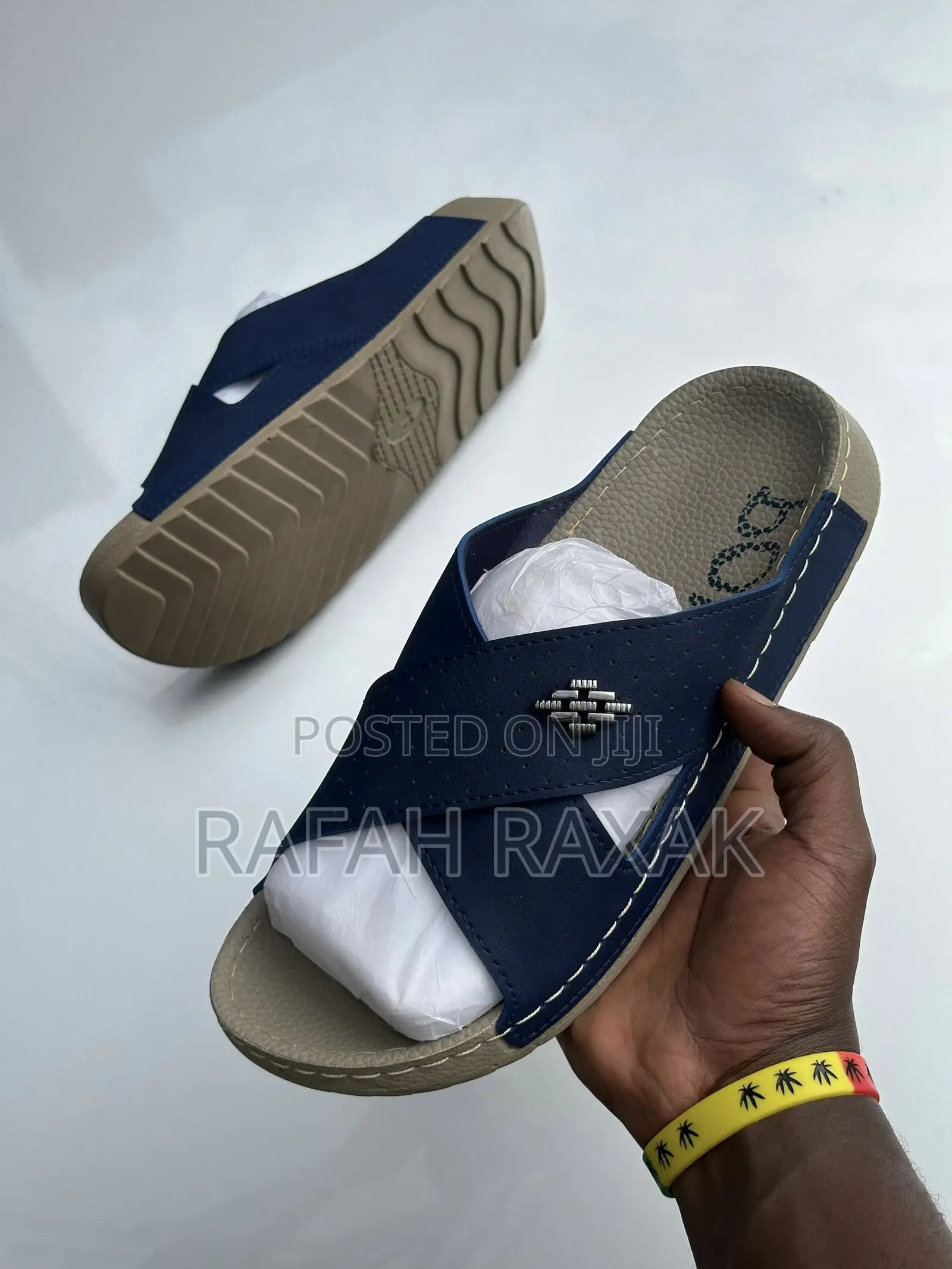 Men’S Classic Blue Strap Cross Polox Sandals
