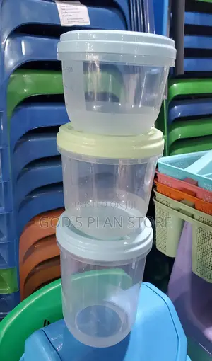 Plastic Sugar Bowls/Salt/Tea Storage Containers 3pcs