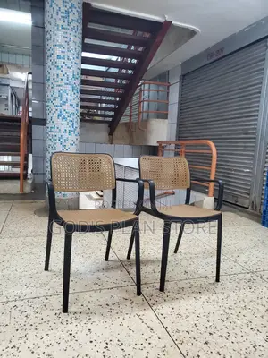 Black Frame Rattan Dining Plastic Chairs