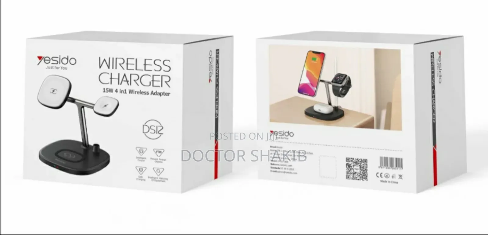 Portable Yesido 15w 4 in 1 Wireless Magnetic Charger Stand