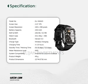 Green Lion Gravix Smart Watch - Black