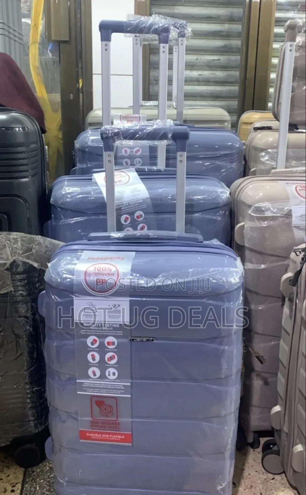 Set Of 3pcs Rubber Travel Waterproof Suitcase