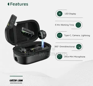 Green Lion Gm-85x 3 in 1 Wireless Microphone - Black