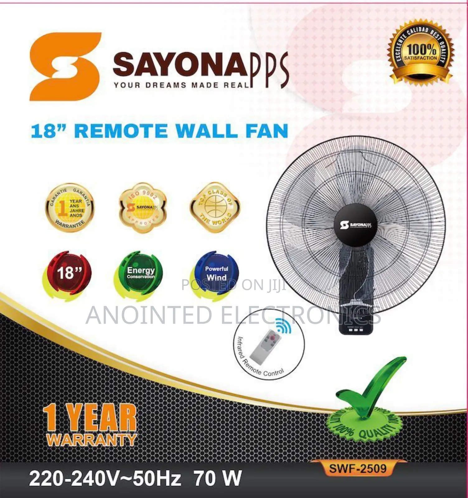 Wall Fans With 18inches