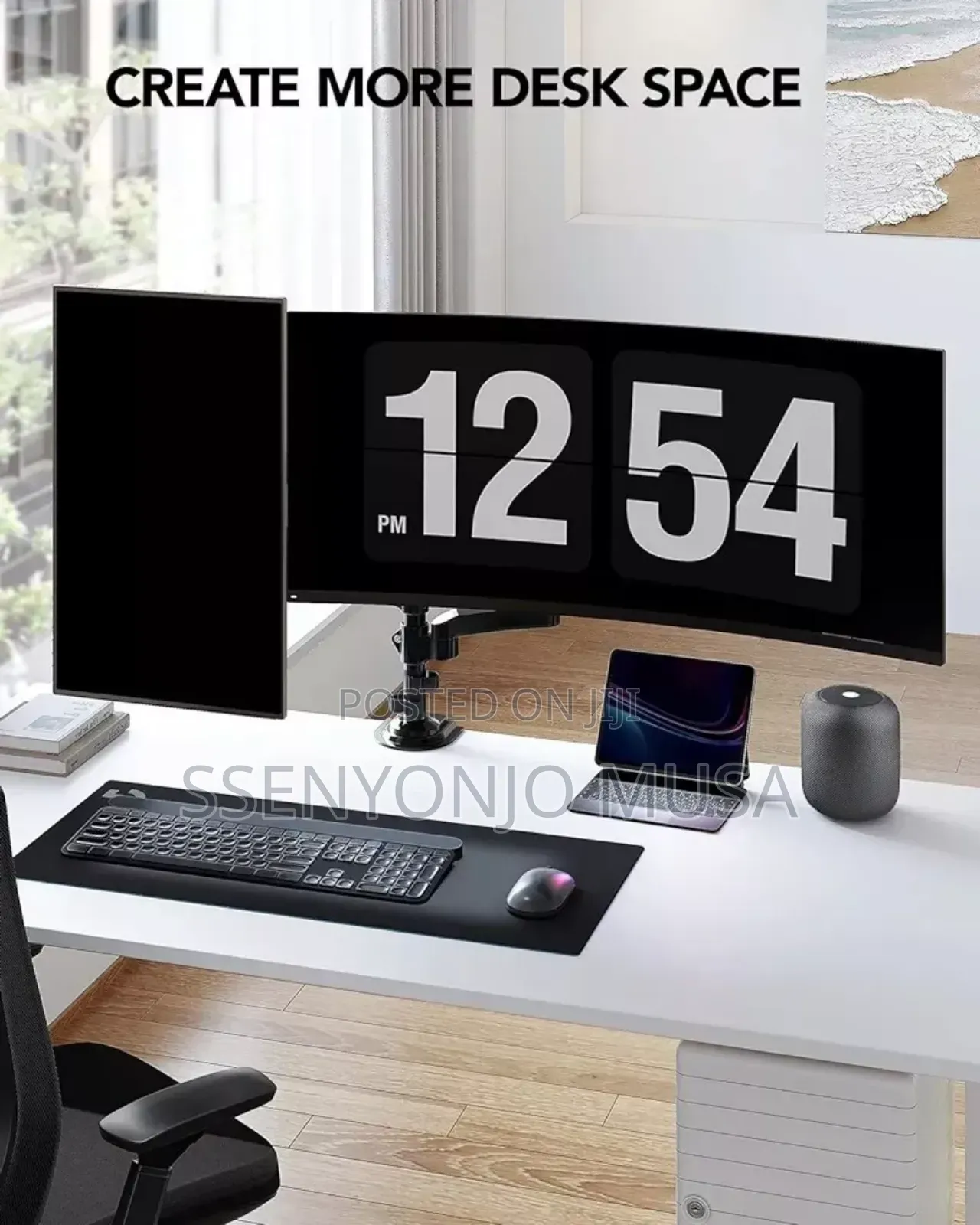 Dual Monitor Stand With Gas Spring Full-Range Motion