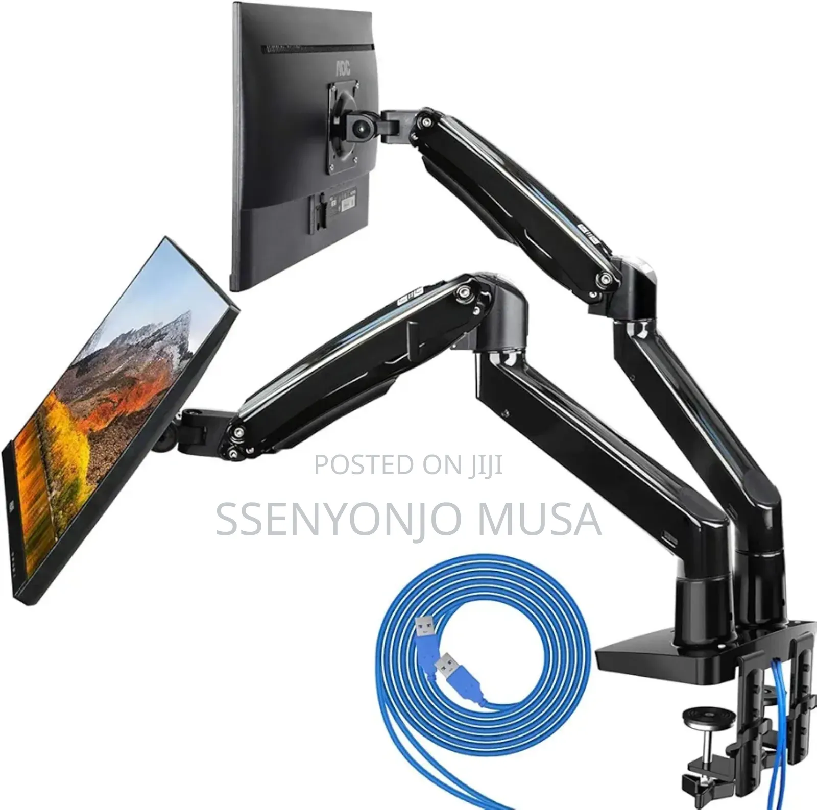 Dual Monitor Stand With Gas Spring Full-Range Motion