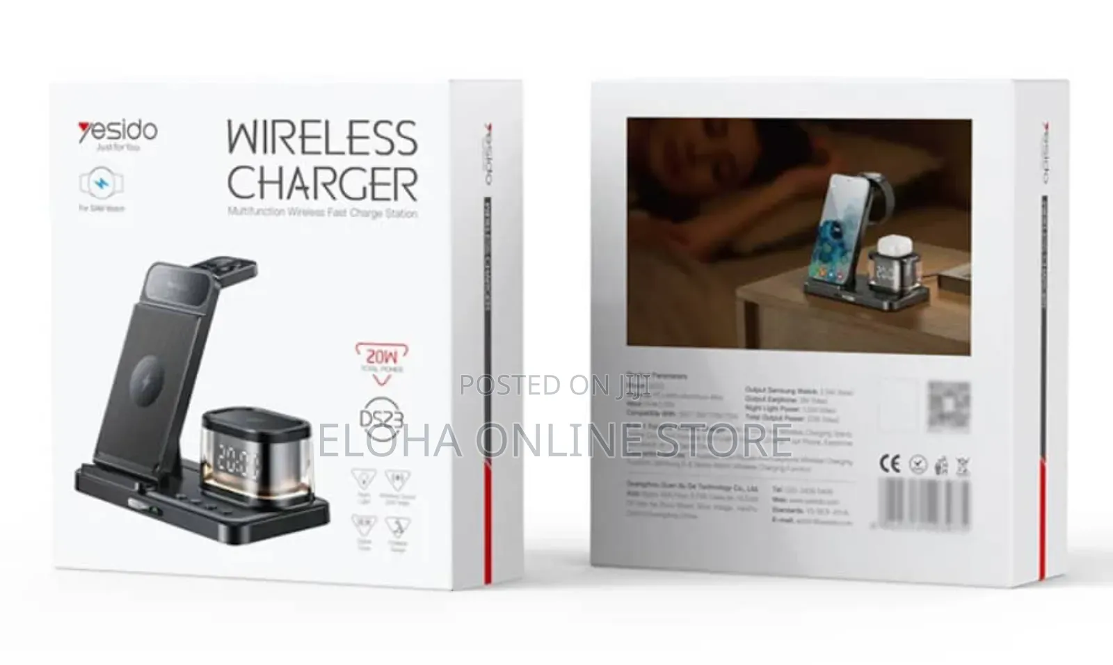 Yesido Ds22 5-in-1 Wireless Charger With Clock
