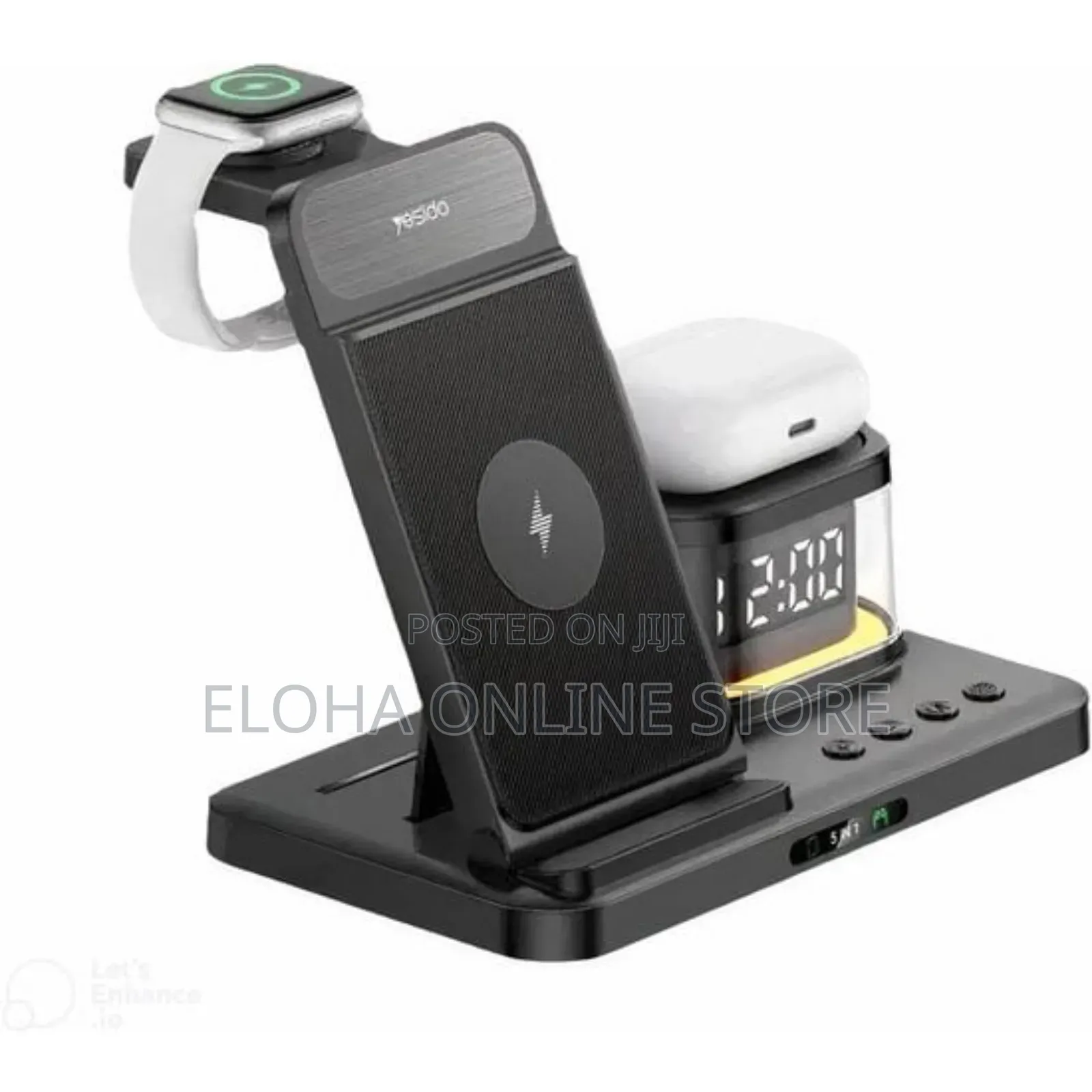 Yesido Ds22 5-in-1 Wireless Charger With Clock