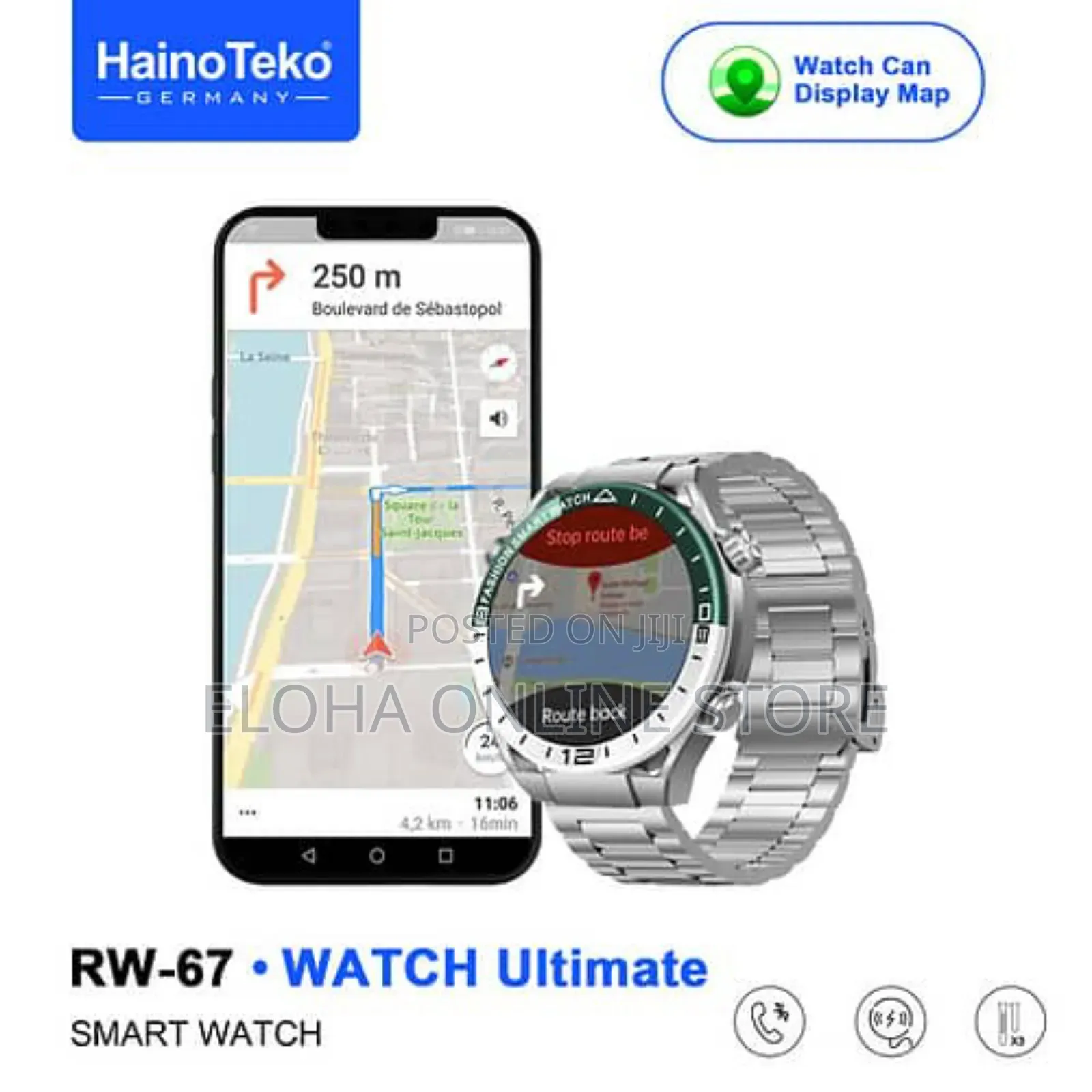 Haino Teko Germany Rw-67 Stainless Steel Fitness Watch