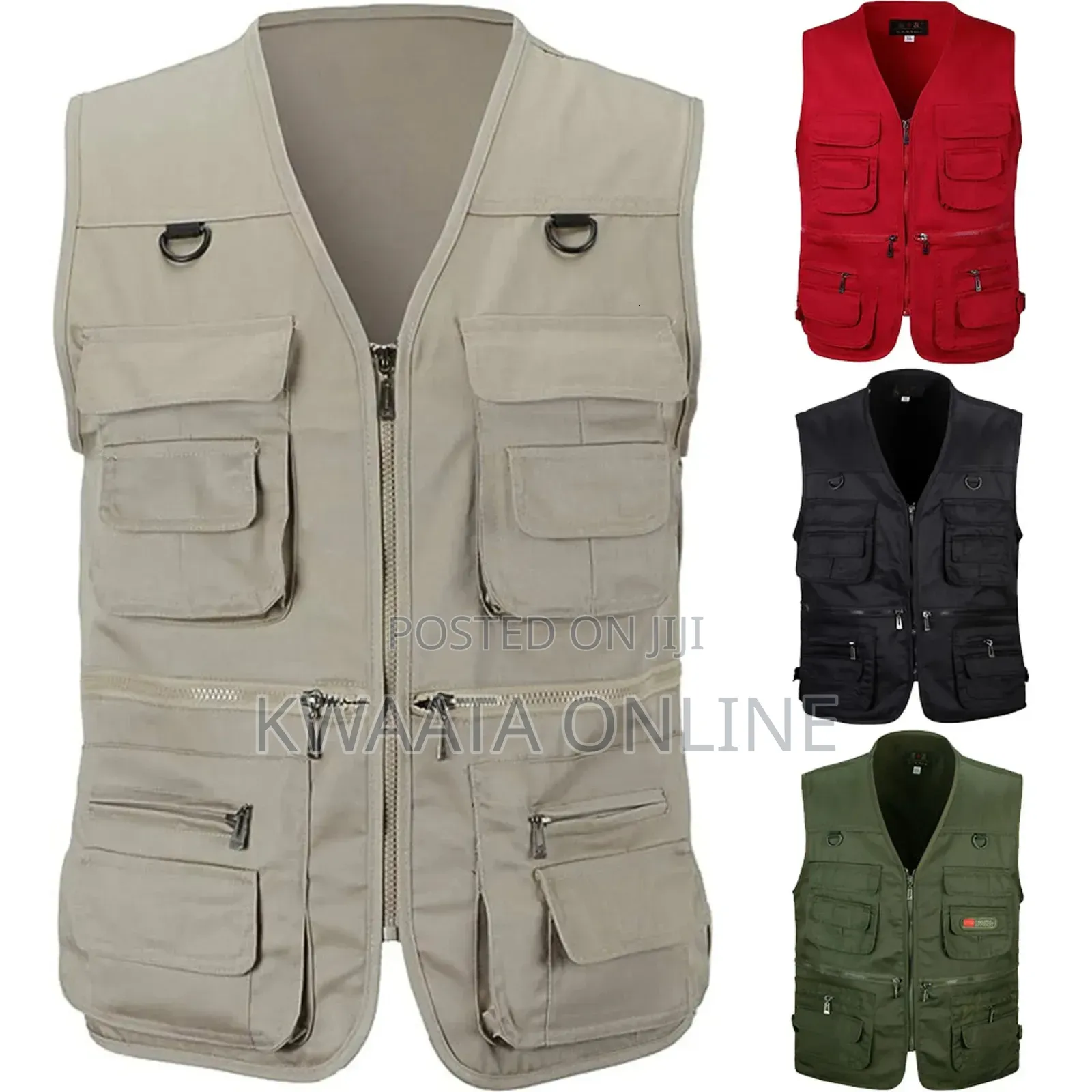 Multi Pocket Press Jacket Journalist Camping Zipper Vest