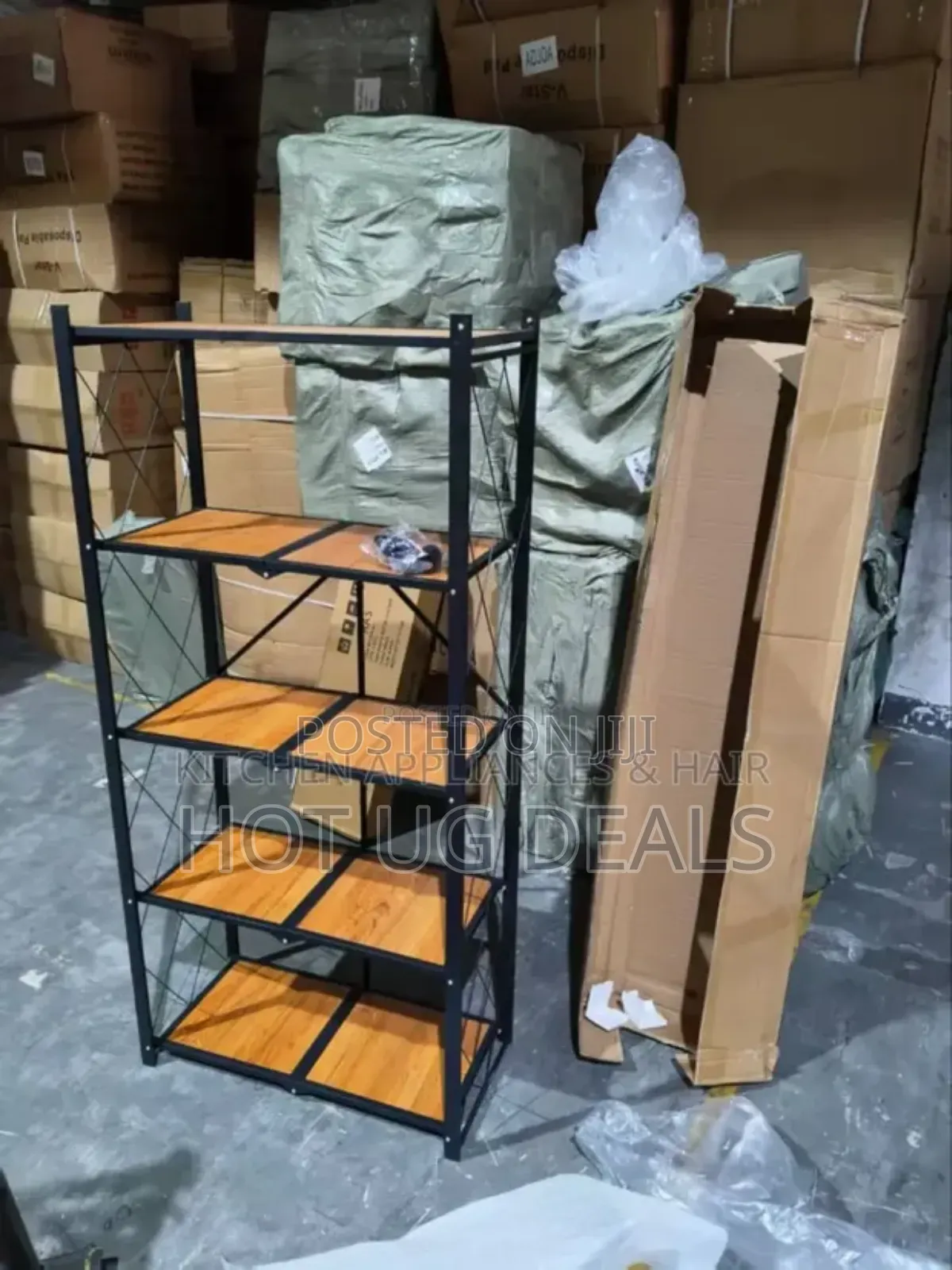 5 Tier Folding Wooden Organizer Rack For Home & Office