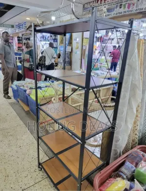 5 Tier Folding Wooden Organizer Rack For Home & Office