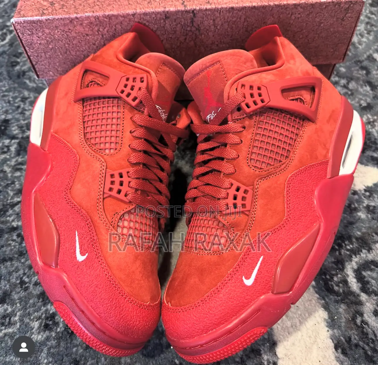Red Nike Air Jordan 4 Retro Nigel Sylvester Sneakers