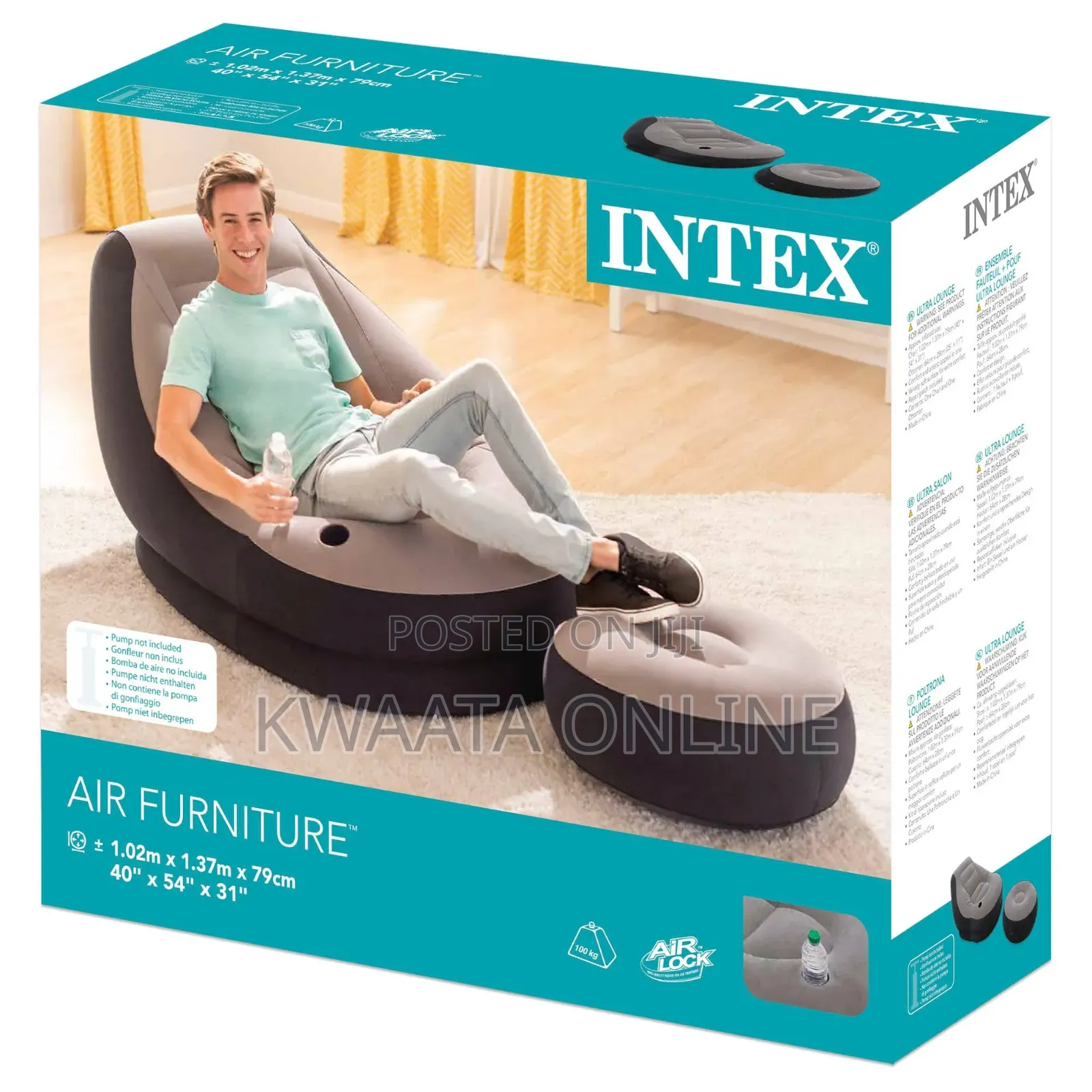 Intex Inflatable Seat With Ottoman Footrest and Pump