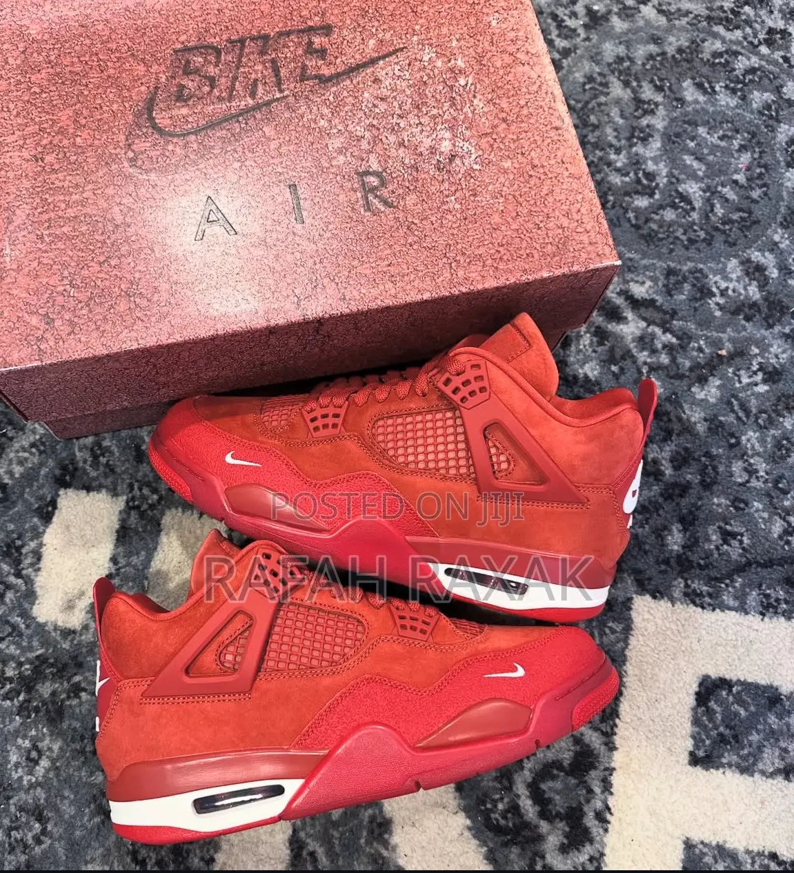 Red Nike Air Jordan 4 Retro Nigel Sylvester Sneakers