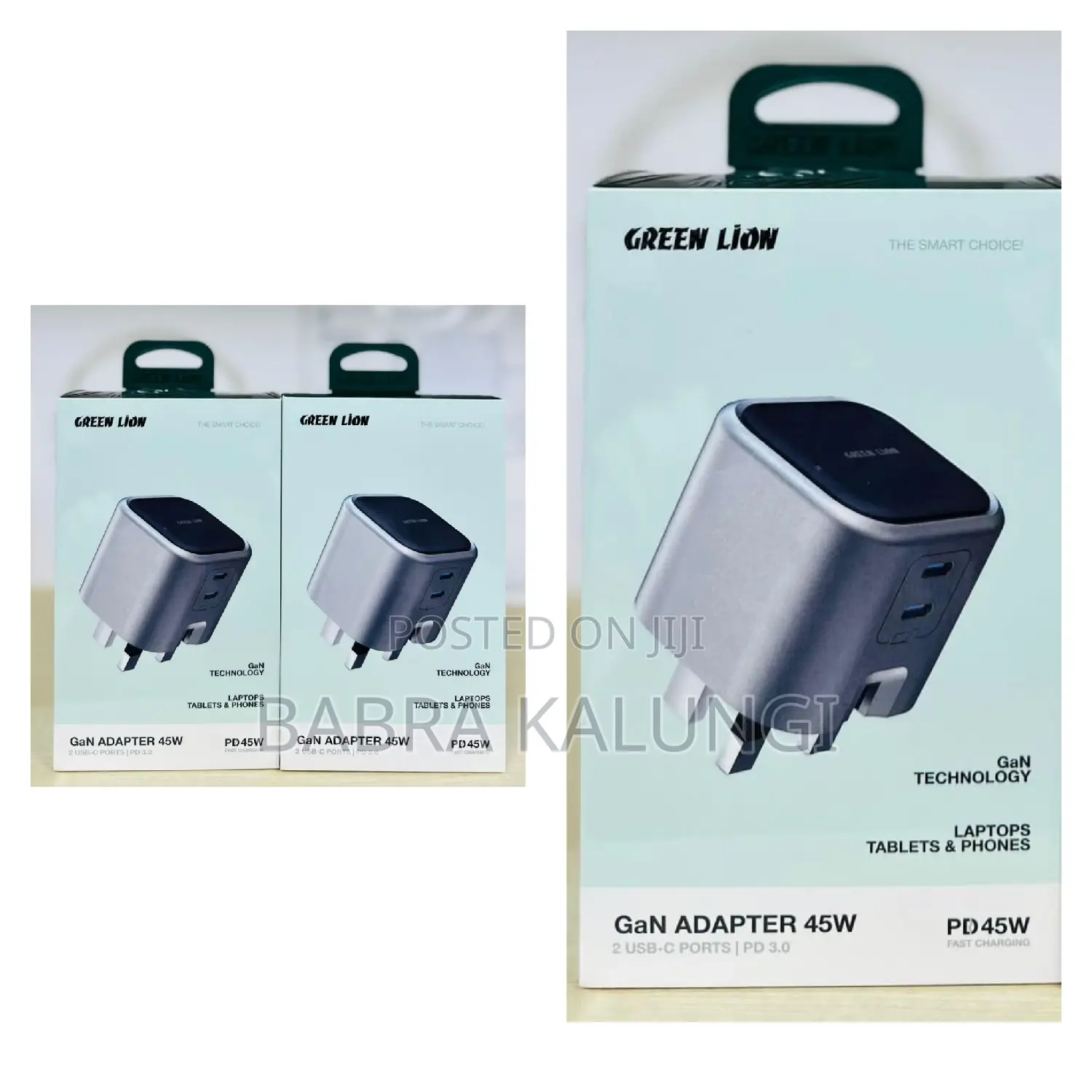 Green Lion Gan Adapter 45w.
Ush 150,000negotiable