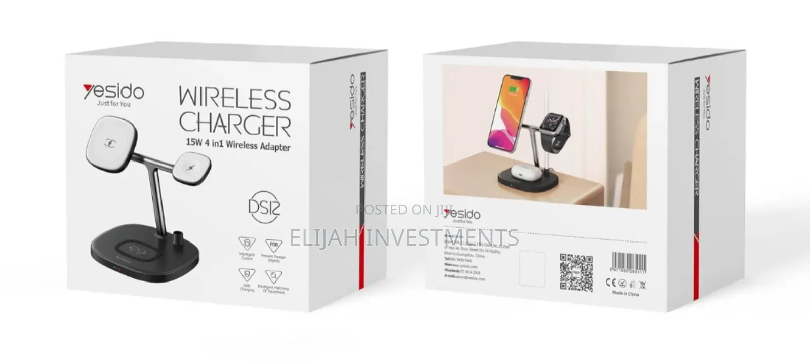 Yesido 15w 4 in 1 Wireless Magnetic Charger Stand