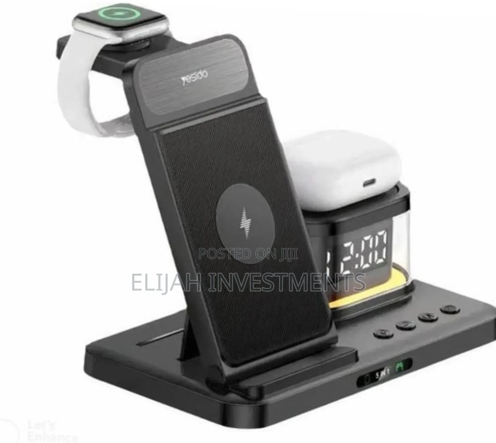 Yesido Ds22 5-in-1 Wireless Charger With Clock