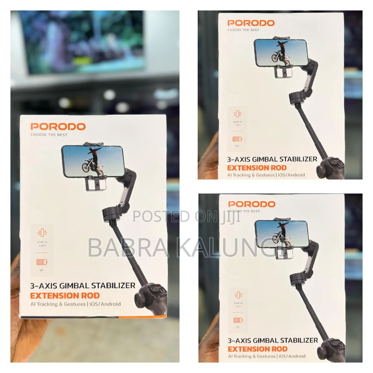 Foldable Porodo Gimbal Stabilizer