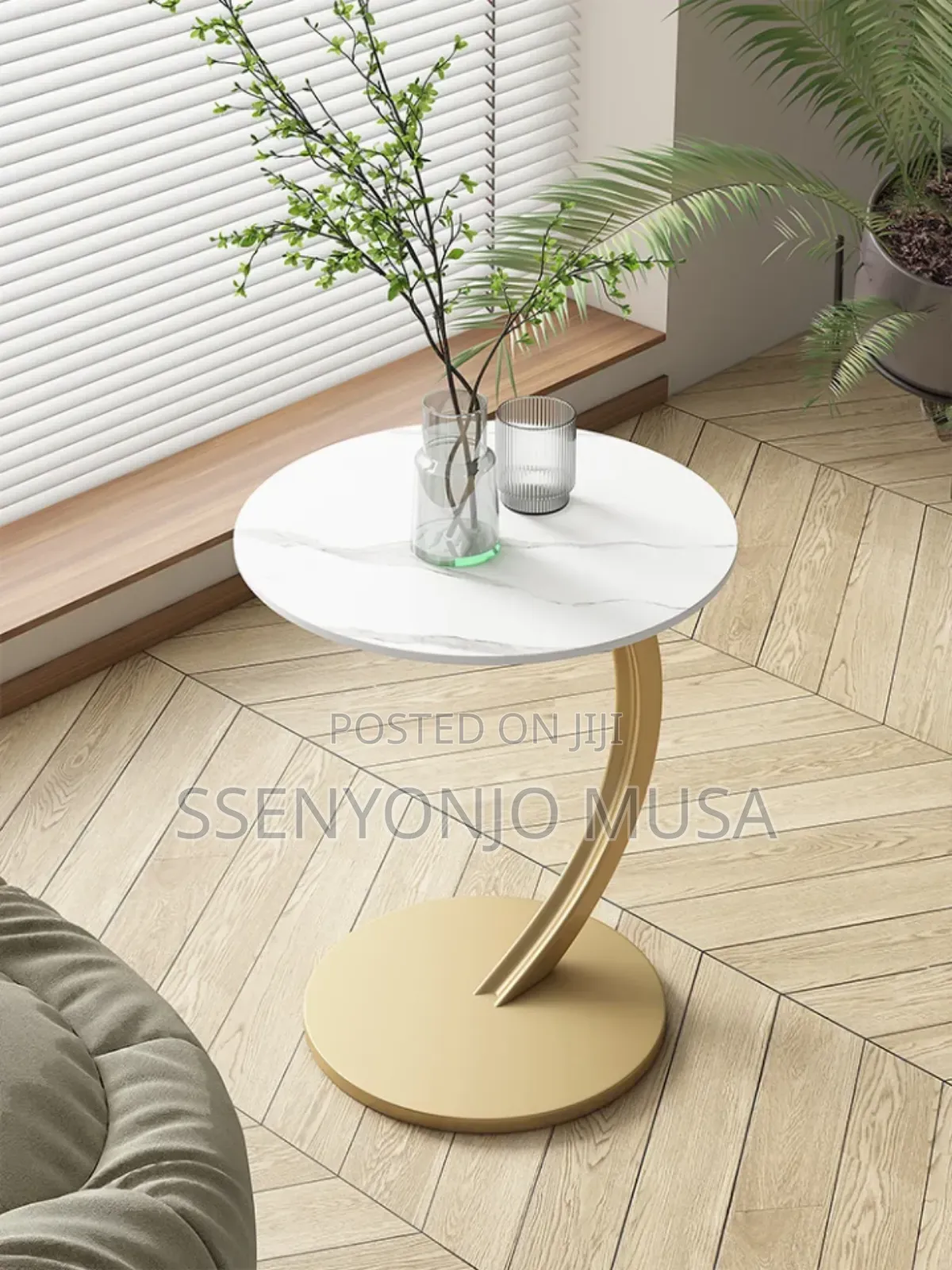 C-Shaped Coffee Table - Yellow