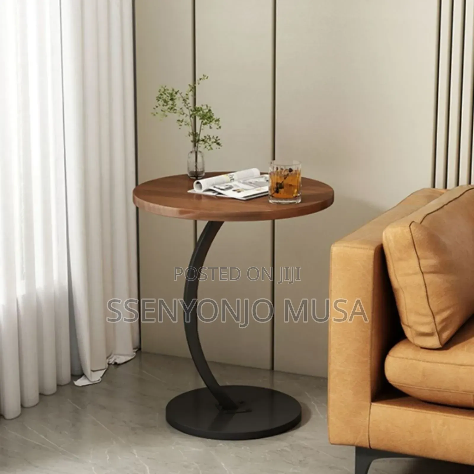 C-Shaped Coffee Table - Yellow
