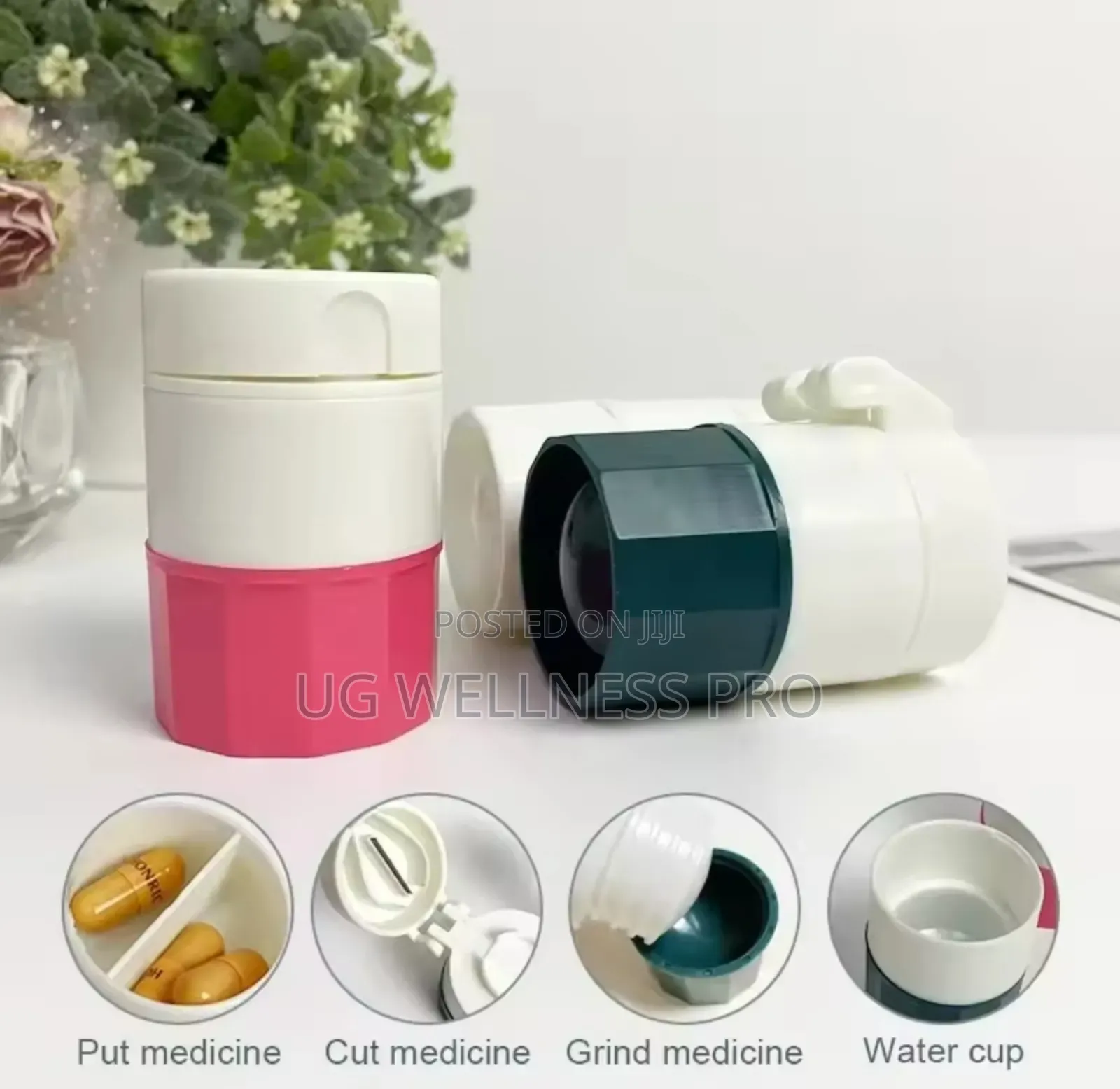 Portable Pill Grinder Splitter Kit - 3-in-L With Storage