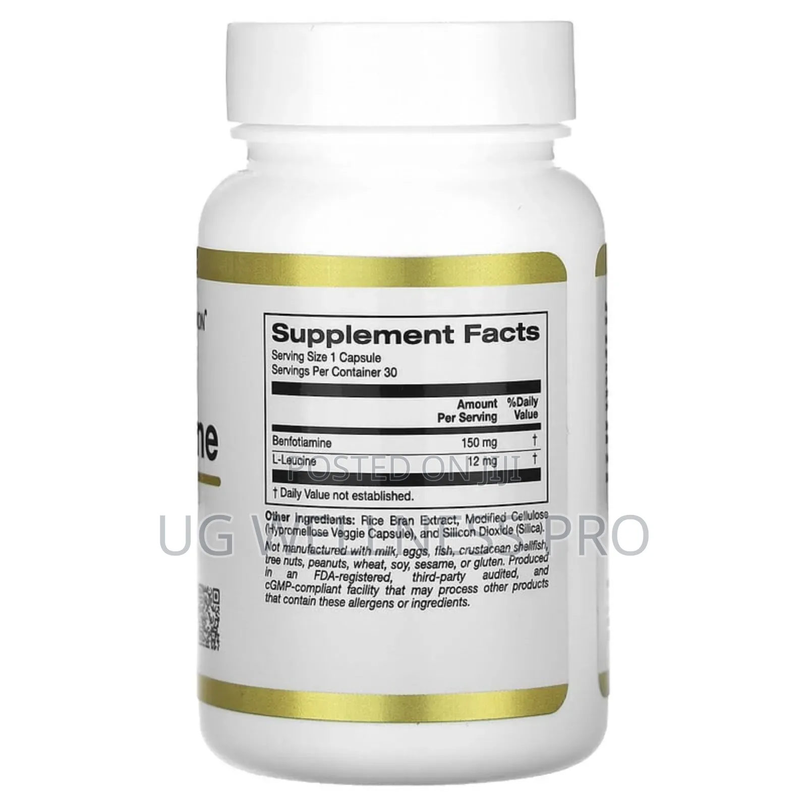Benfotiamine With L-Leucine, 150 Mg, 30 Veggie Capsules