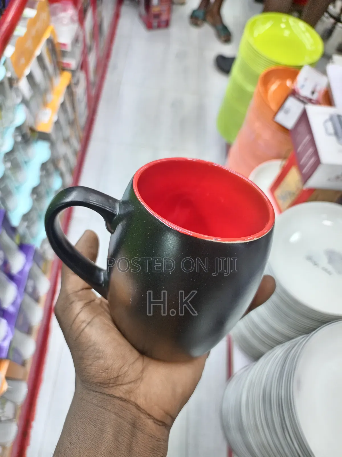 Black Mug With a Red Interior 12pcs